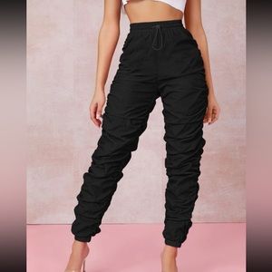 Drawstring windbreaker pants
